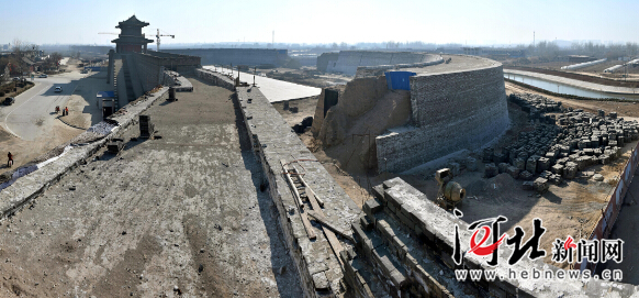 正定古城墙保护开发复建工程雏形初现