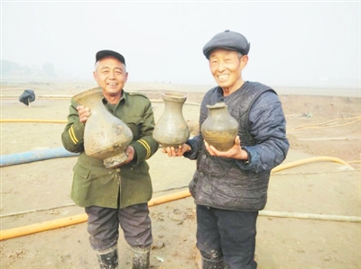 大片汉代聚居地遗址浮现邢台南宫湖底